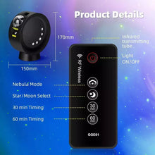 Load image into Gallery viewer, Galaxy Star Projector with Remote Control, Adjustable Brightness, Timer
